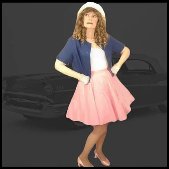 50s Vintage Pink Circle Skirt With Crinoline for Women or Girls - Picture 3 of 14